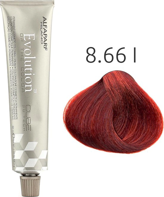 Alfaparf Evolution of the Color CUBE hajfesték - 8.66I 60ml Light Intense Red Blonde képe 2